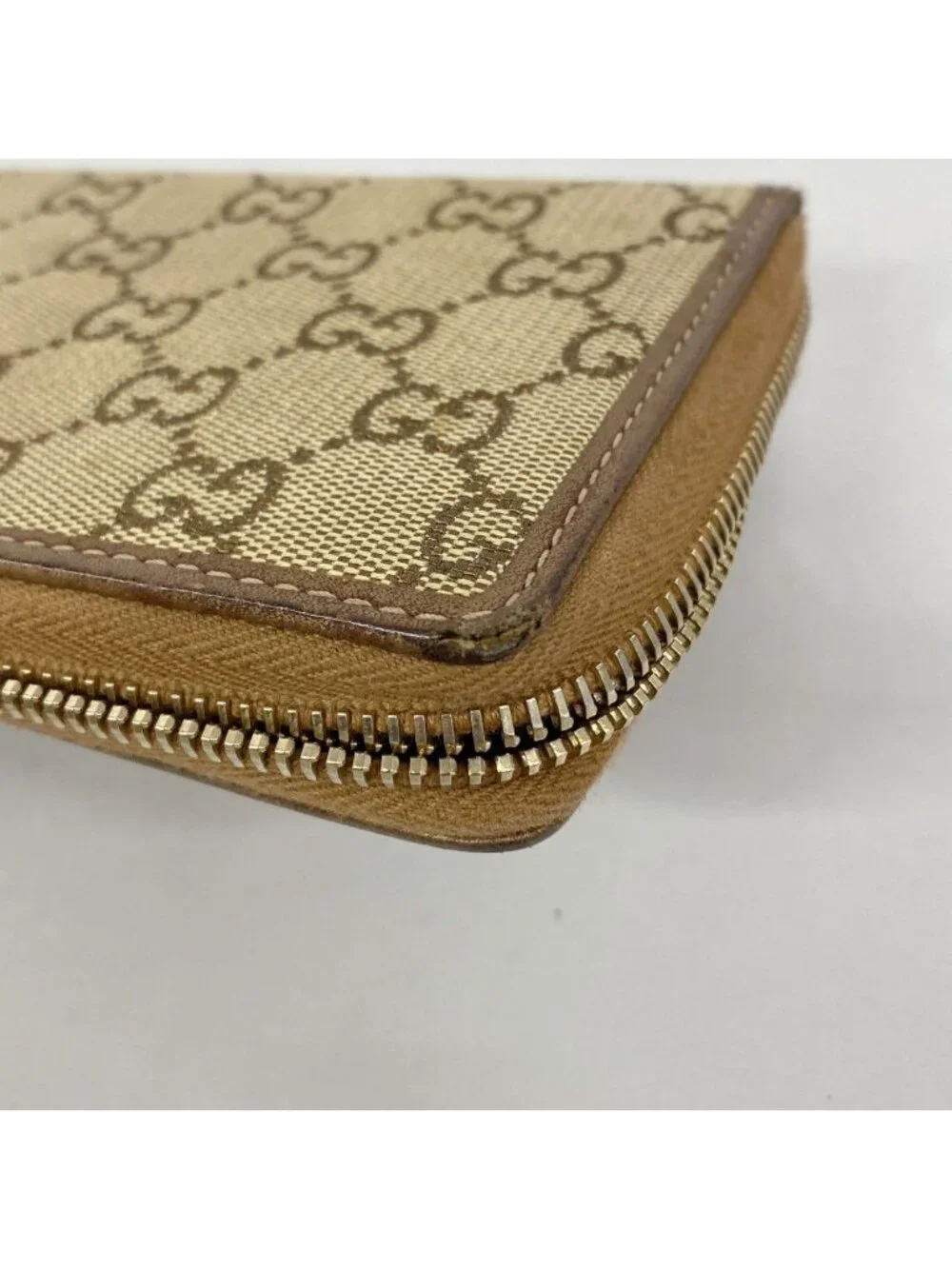 Gucci Wallet GG Canvas Brown Champagne Gold - Picture 6 of 9